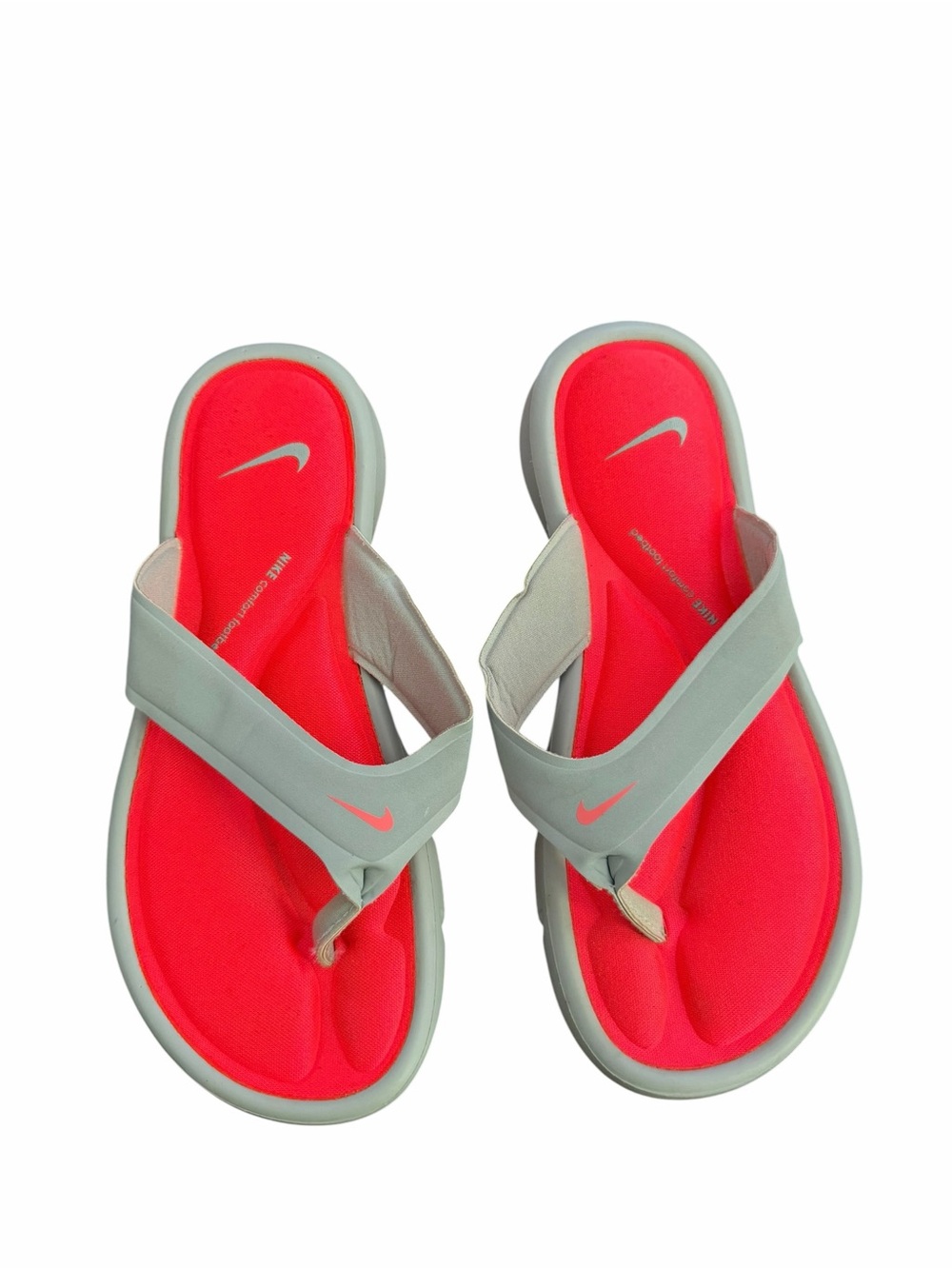 Nike Ultra Comfort Thong Flip Flops Wolf Grey Hyper Punch Women’s 6